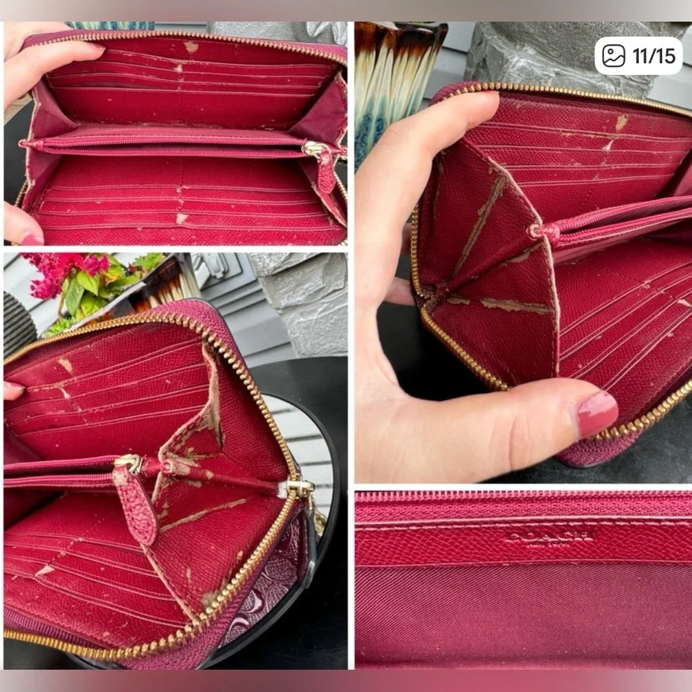 Coach Project/Rehab Maroon Embossed Satchel and Wallet Set - Picture 7 of 7